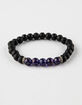 BLUE CROWN Black & Purple Beaded Bracelet
