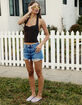 LEVI'S 501 Original Fit High Rise Womens Denim Shorts - Blow Big Horns image number 7