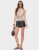 EDIKTED Kaylan Grommet Faux Leather Shorts image number 5