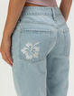 RSQ Womens Low Rise Loose Straight Hibiscus Pocket Jeans image number 2