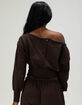 NECTAR CLOTHING Off The Shoulder Womens Long Sleeve Knit Top image number 4