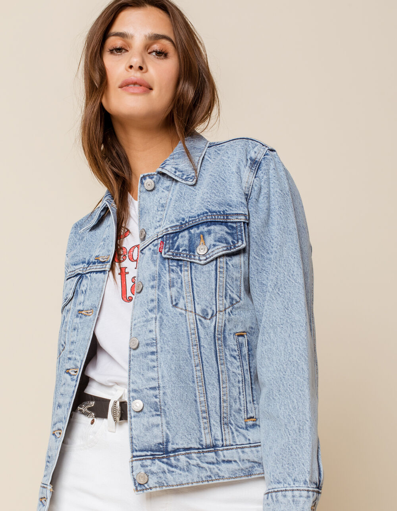 LEVI'S  Ex-Boyfriend Womens Light Wash Denim Trucker Jacket image number 0
