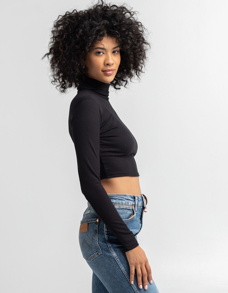 FULL TILT Essentials Womens Crop Turtleneck image number 1