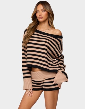 EDIKTED Saphi Striped Oversized Knit Sweater Alternative Image