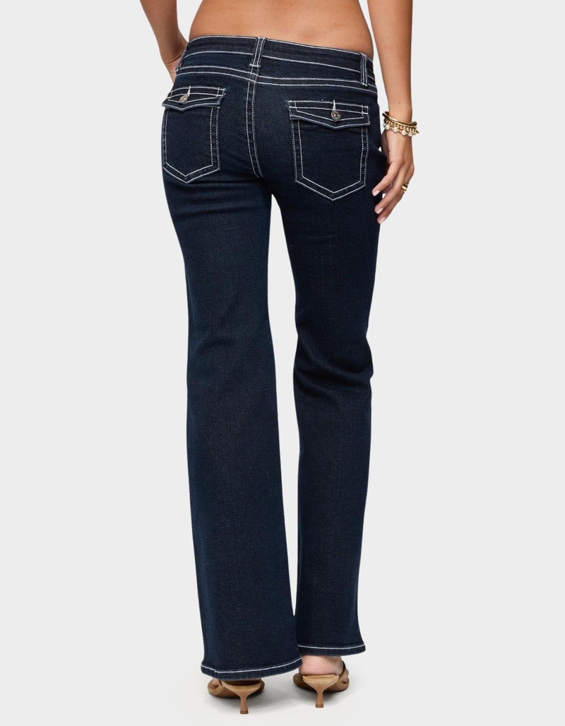 EDIKTED Louis Contrast Low Rise Jeans image number 2