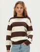 FULL TILT Girls Stripe Oversized Crewneck Sweater image number 1