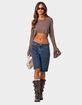 EDIKTED Sheer Raw Hem Crop Top image number 5