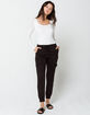 SKY AND SPARROW Cargo Womens Black Jogger Pants image number 1
