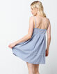 VERY J Plaid Scallop Blue Babydoll Dress image number 3