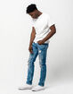 RSQ Seattle Extreme Wash Ripped Mens Skinny Tapered Jeans image number 2