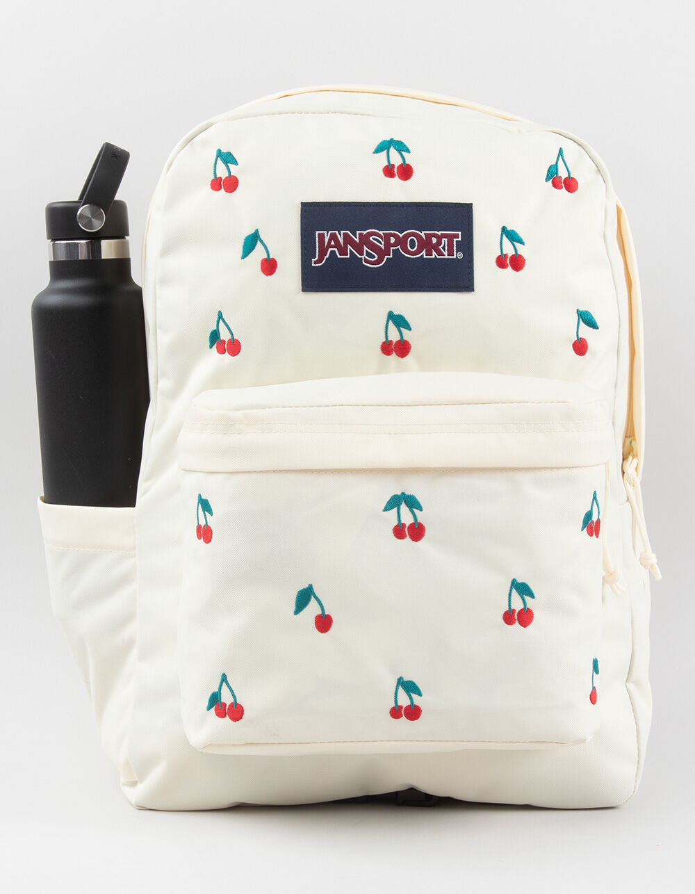 JANSPORT SuperBreak Plus FX Backpack - CHERRY EMBROIDERY COCONUT