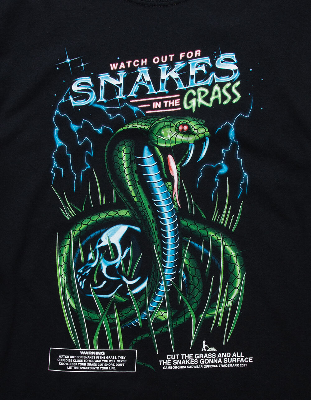 SAMBORGHINI Snakes In The Grass Mens Tee - BLACK - S | Tillys