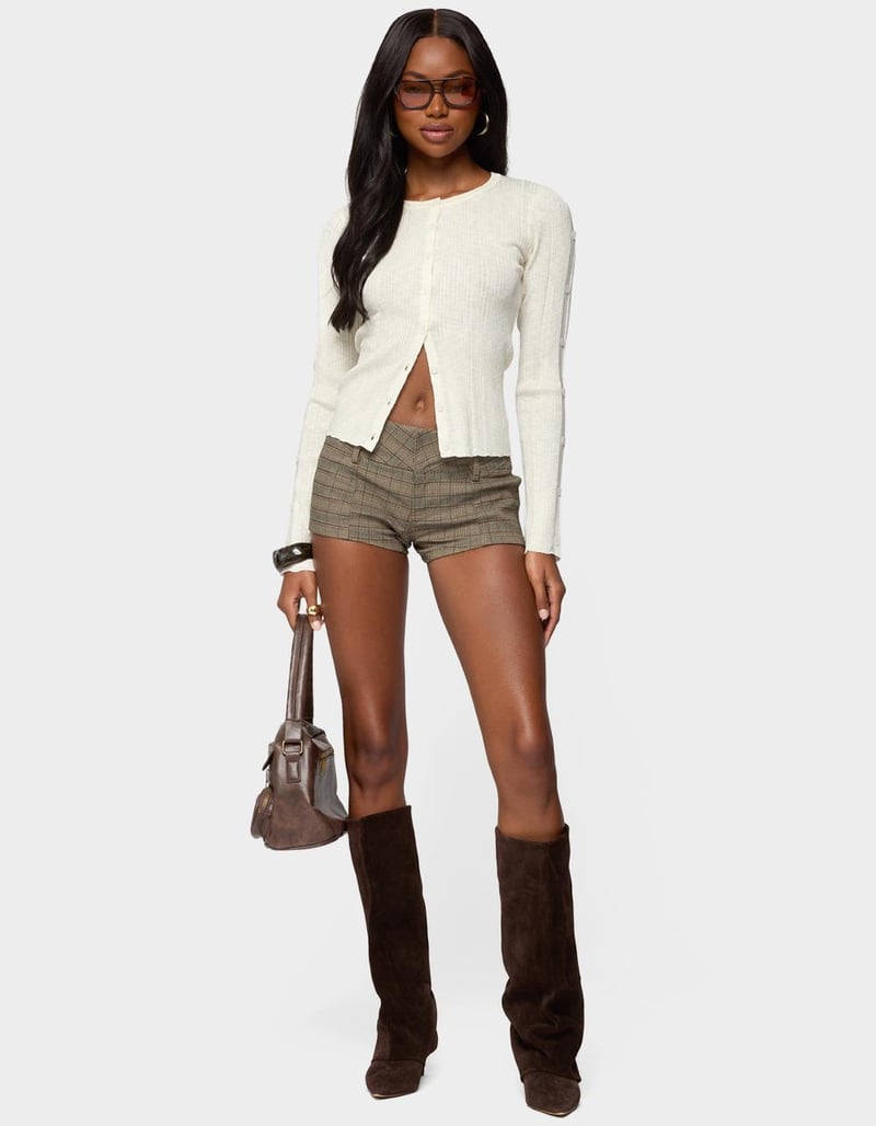 EDIKTED Maureen Button Ribbed Knit Cardigan image number 4