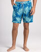 BLUE CROWN Fronds Mens 7" Swim Shorts image number 1