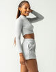 MISS POSH Fuzzy Mock Neck Womens Heather Gray Lounge Top image number 2