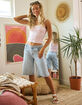 RUSTY Low Rise Wide Leg Womens Denim Jorts image number 1