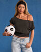 FULL TILT Off The Shoulder Womens Banded Bottom Top image number 1