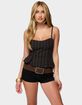 EDIKTED Kiya Striped Peplum Top image number 1