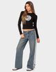 EDIKTED Washed Low Rise Ribbon Jeans image number 3