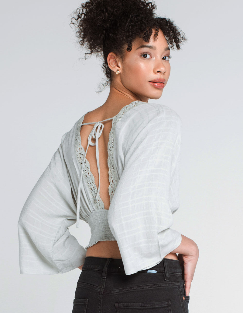 WEST OF MELROSE Saved By The Bell Sleeve Crochet Womens Top image number 1