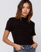 BOZZOLO Mock Neck Black Womens Tee image number 1