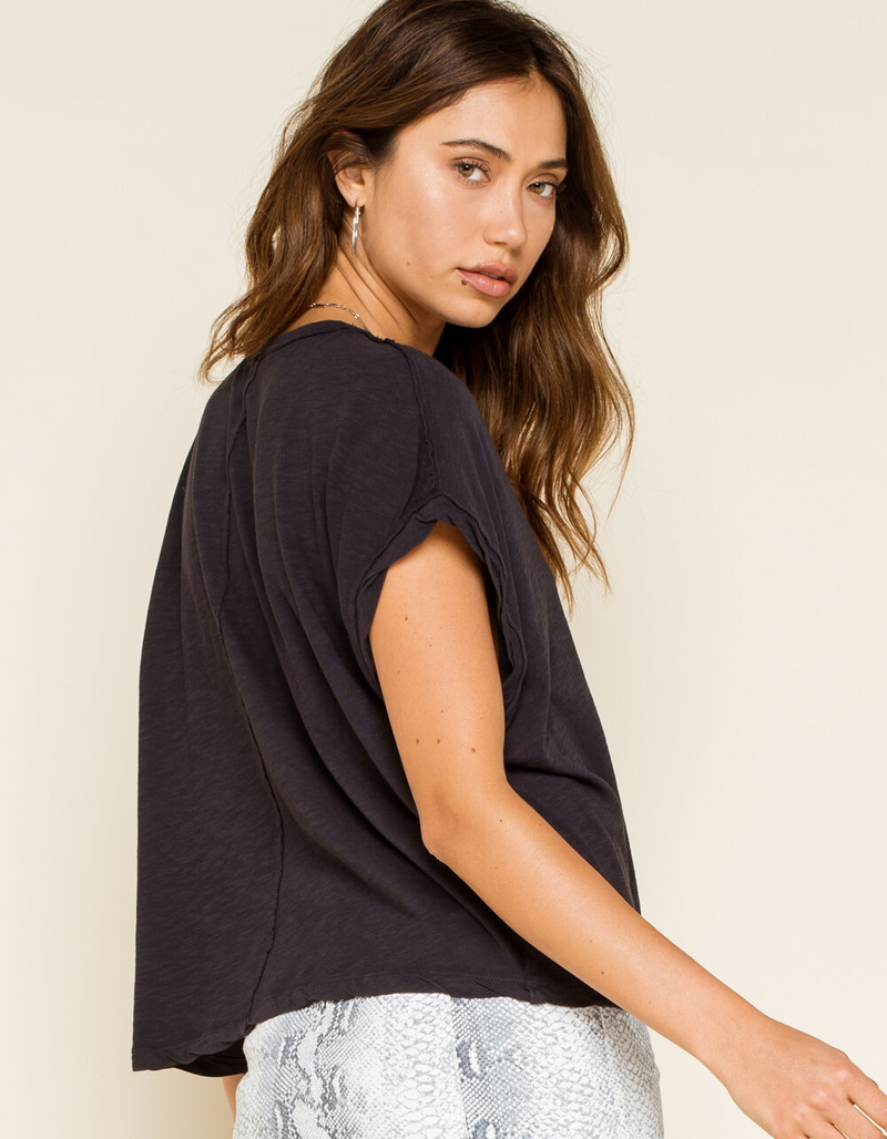 FREE PEOPLE We The Free You Rock Womens Black Tee image number 2