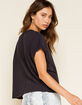 FREE PEOPLE We The Free You Rock Womens Black Tee image number 3