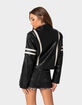 EDIKTED Rockstar Oversized Faux Leather Womens Jacket image number 5