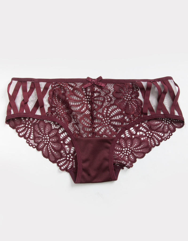 FULL TILT All Over Lace Chocolate Bikini Panties image number 0