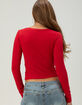TILLYS Womens Long Sleeve Surplice Tee image number 4