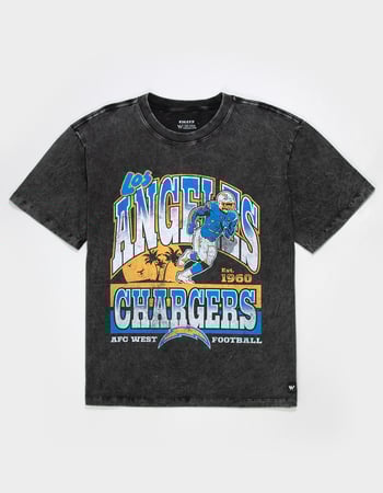 THE WILD COLLECTIVE Los Angeles Chargers Player Mens Washed Boxy Tee Primary Image