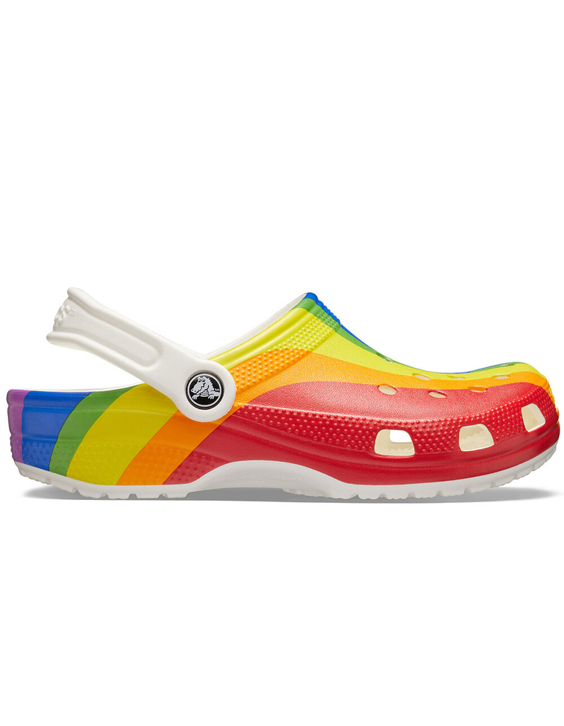 CROCS Classic Unisex Rainbow Stripe Clogs image number 2