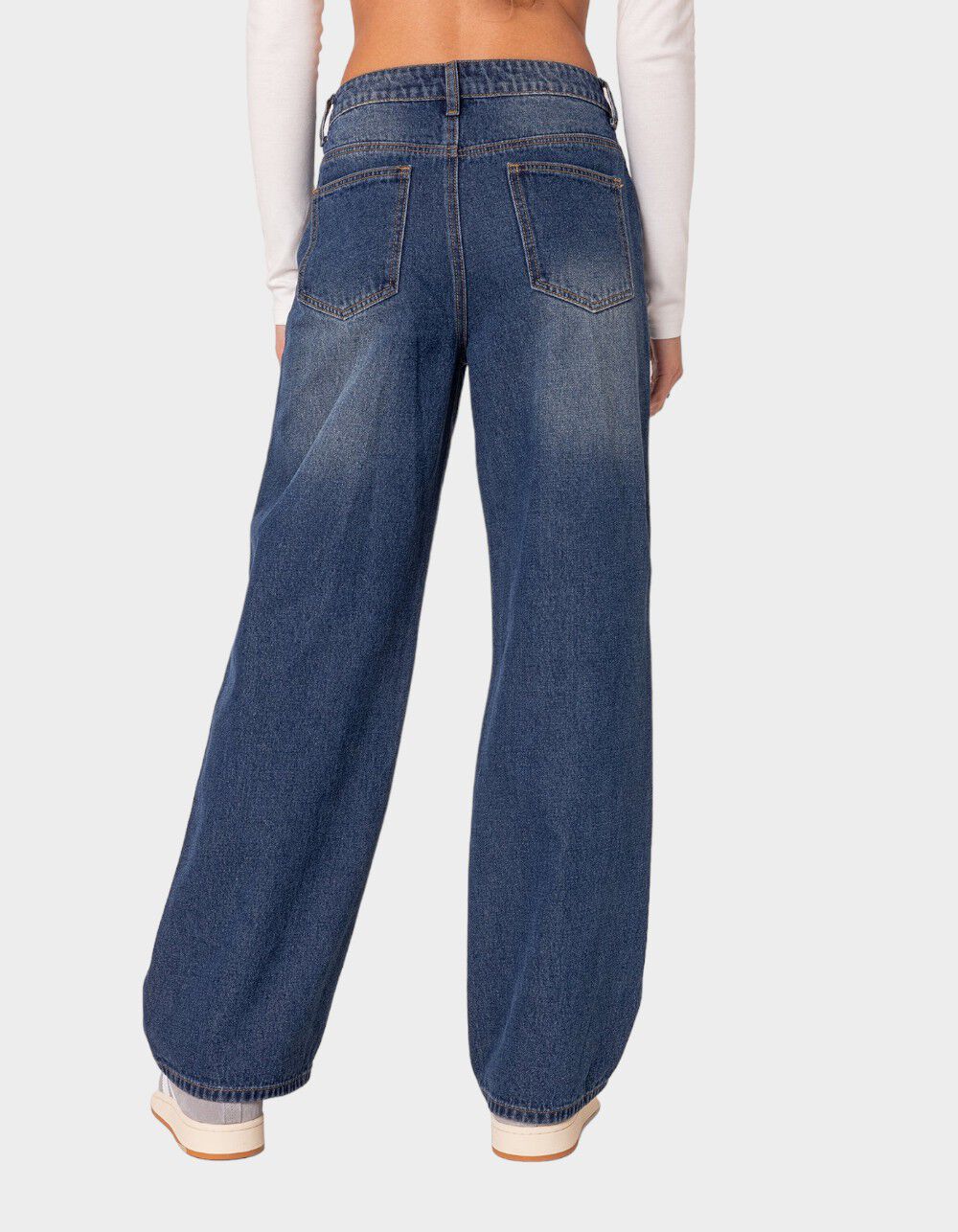 ★★ ★★ Women's Low Rise Relaxed Fit Mid Blue 3 Silver Women's Mid Rise Relaxed Fit Boyfriend Jeans | Mark's