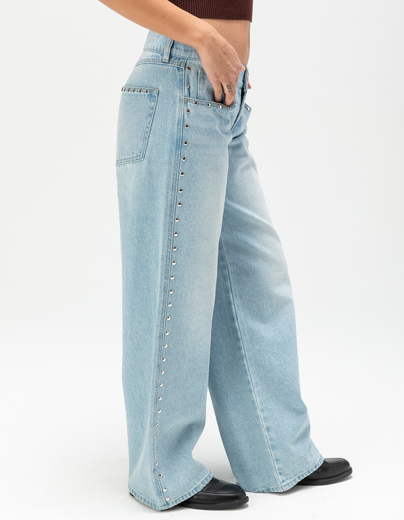 WEST OF MELROSE Low Rise Studded Womens Loose Jeans image number 1