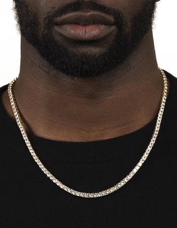 THE GOLD GODS Gold Diamond Tennis Chain 4mm Alternative Image