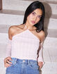 WEST OF MELROSE Long Sleeve Off The Shoulder Y Neck Open Knit Womens Sweater image number 1