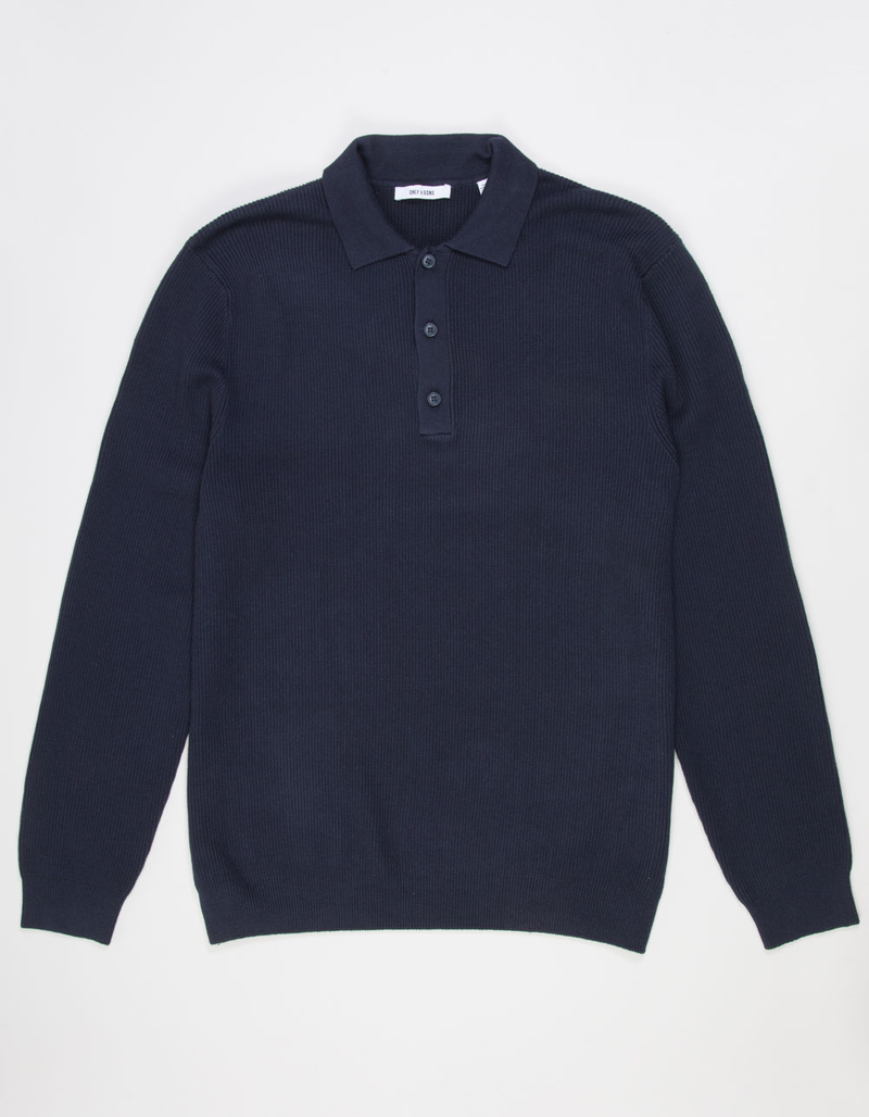 ONLY & SONS Phill Rib Mens Long Sleeve Polo Shirt image number 0