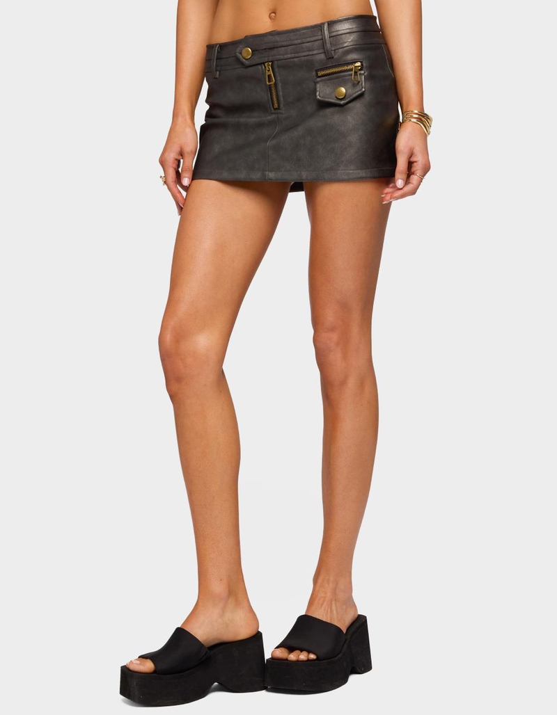 EDIKTED Gala Faux Leather Mini Skort image number 0