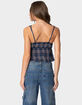 EDIKTED Plaid Lace Trim Tank Top image number 4