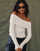WEST OF MELROSE Off The Shoulder Womens Long Sleeve Top image number 3