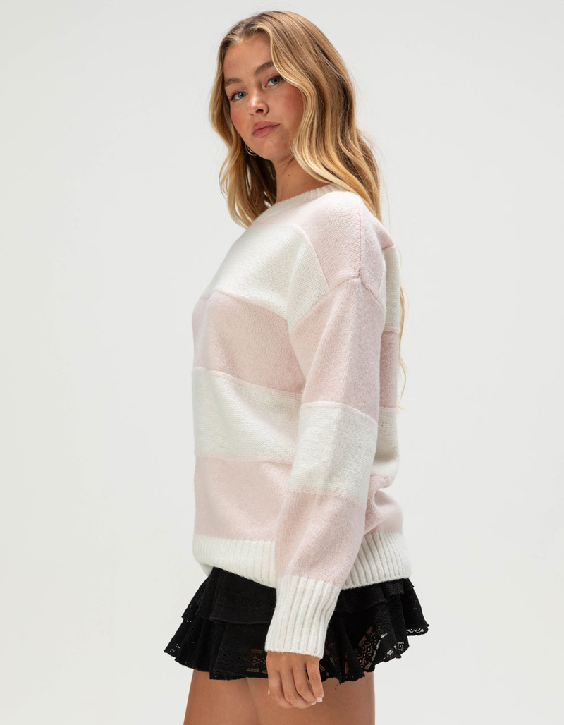 PINK ROSE Womens Stripe Sweater image number 2