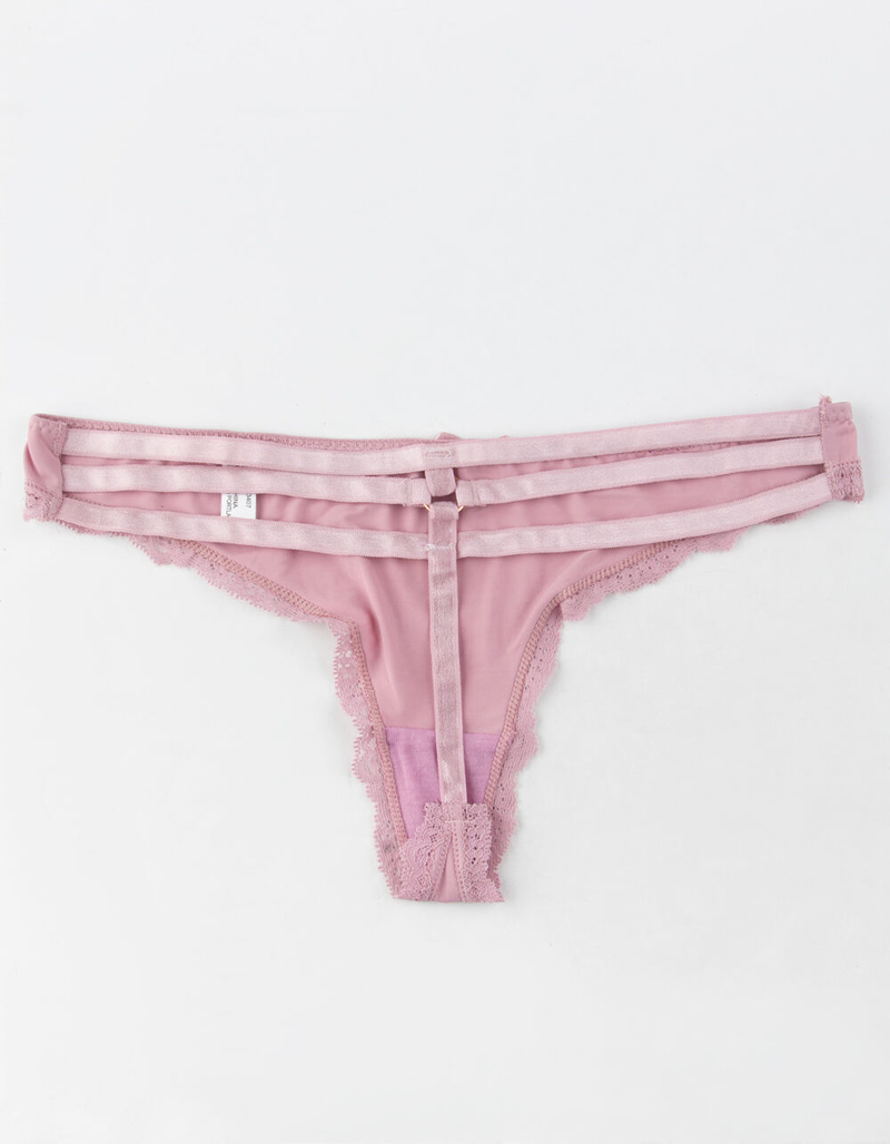 FULL TILT Lace Cage Back Lavender Thong image number 1