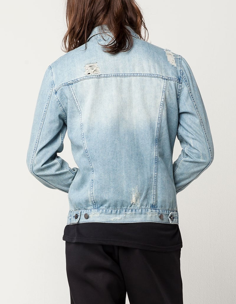 ELWOOD Truck Stop Mens Ripped Denim Jacket image number 3