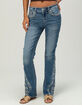 MISS ME Border Pocket Womens Mid Rise Bootcut Jeans image number 4