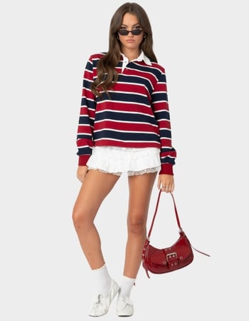 EDIKTED Hanna Striped Collared Shirt Alternative Image