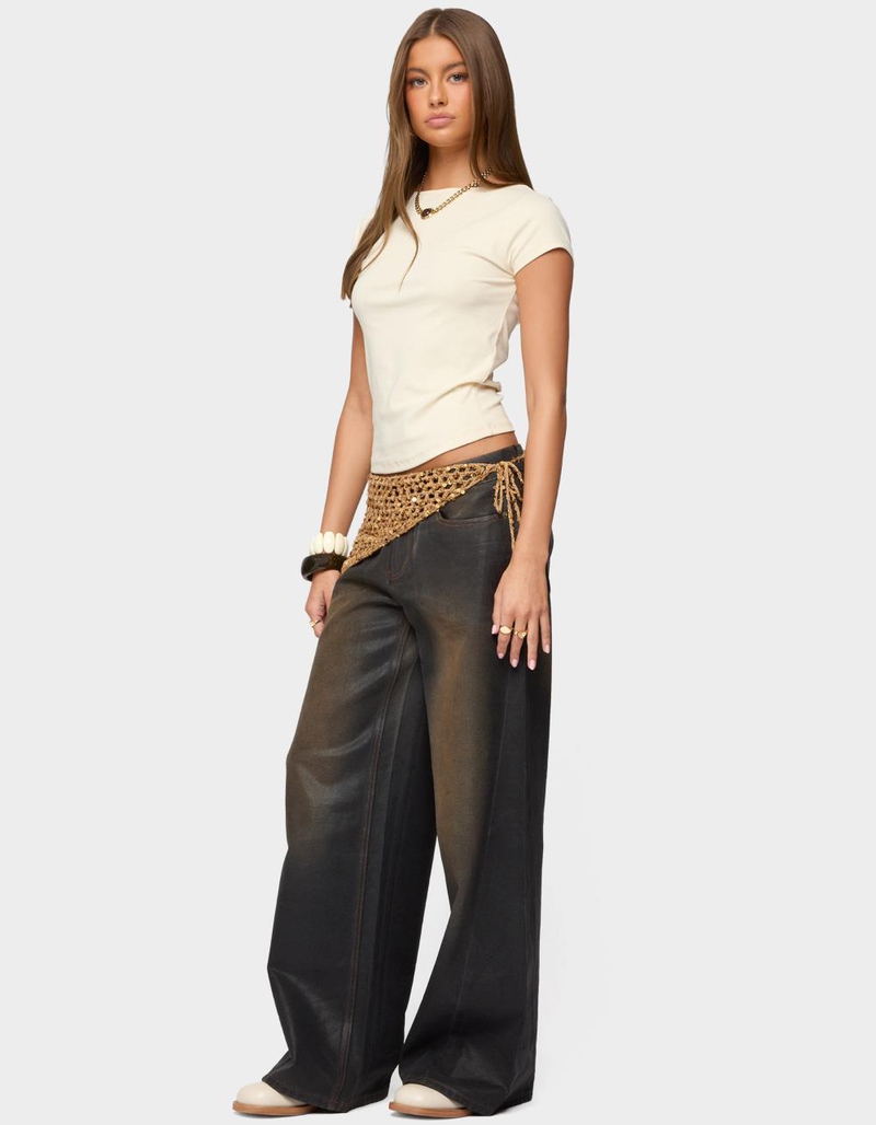 EDIKTED Oliana Ribbed Boat Neck Tee image number 3