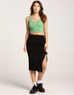 FULL TILT Ruched Side Slit Womens Midi Skirt image number 1