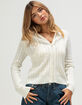 LOVE TREE Womens Zip-Up Hooded Cable Knit Sweater image number 1