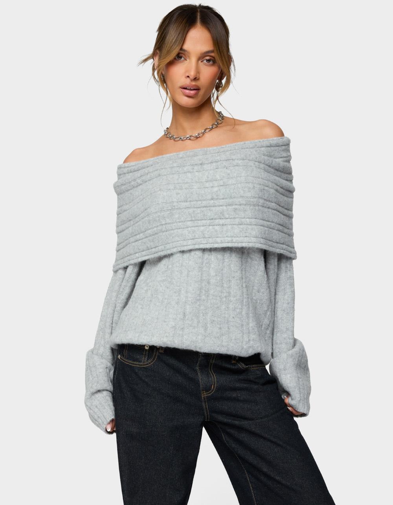 EDIKTED Kadenna Oversized Off Shoulder Sweater image number 0
