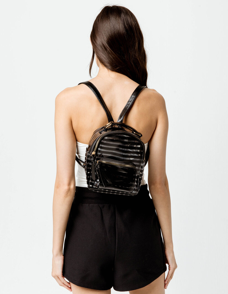 Clear Black Stripe Mini Backpack image number 3